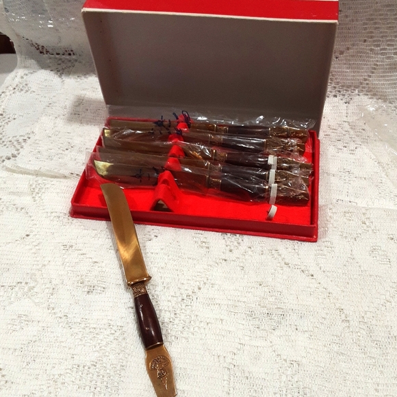 THAILAND PURE NICKEL BRONZE SET KNIVES - Picture 1 of 5